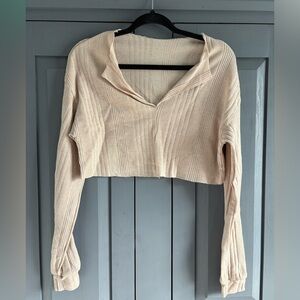 Boutique Cropped Ribbed Women's Top